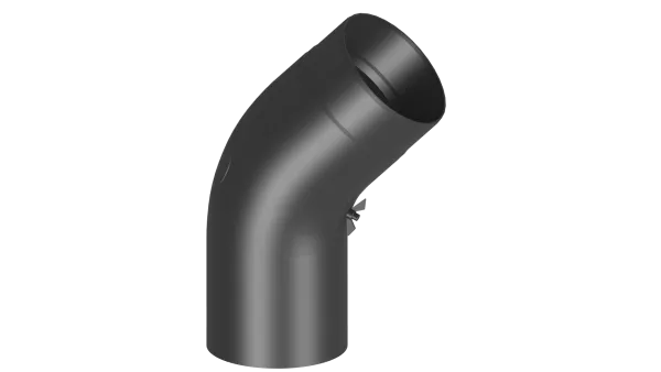 Fullformbogen 45° mit Tür - 150 mm - schwarz