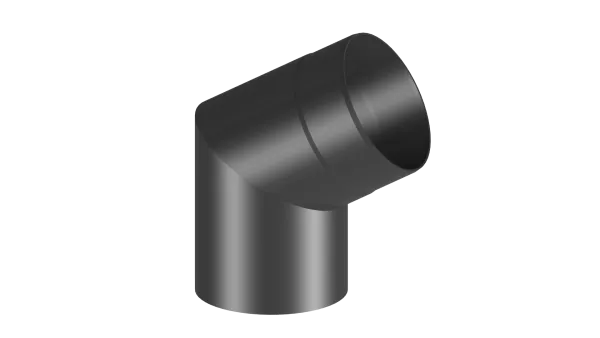 Rauchrohrwinkel 45°  - 120 mm - schwarz